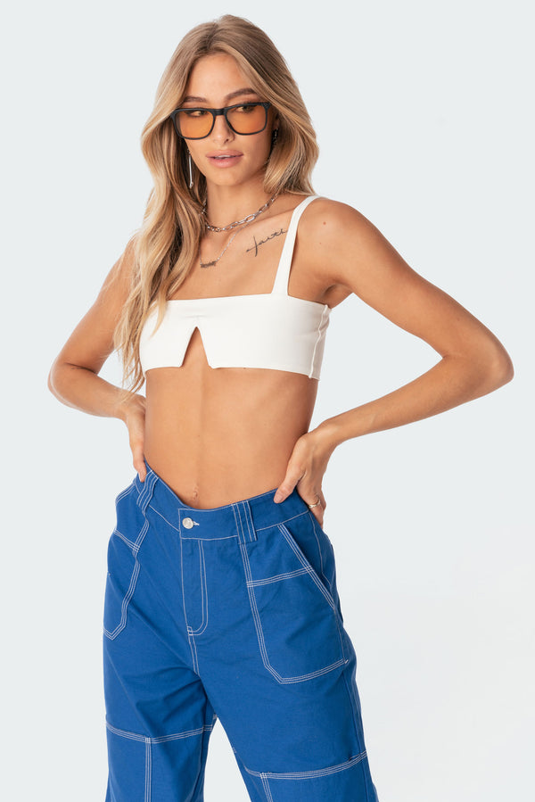 Edikted Valeria V Crop Top White