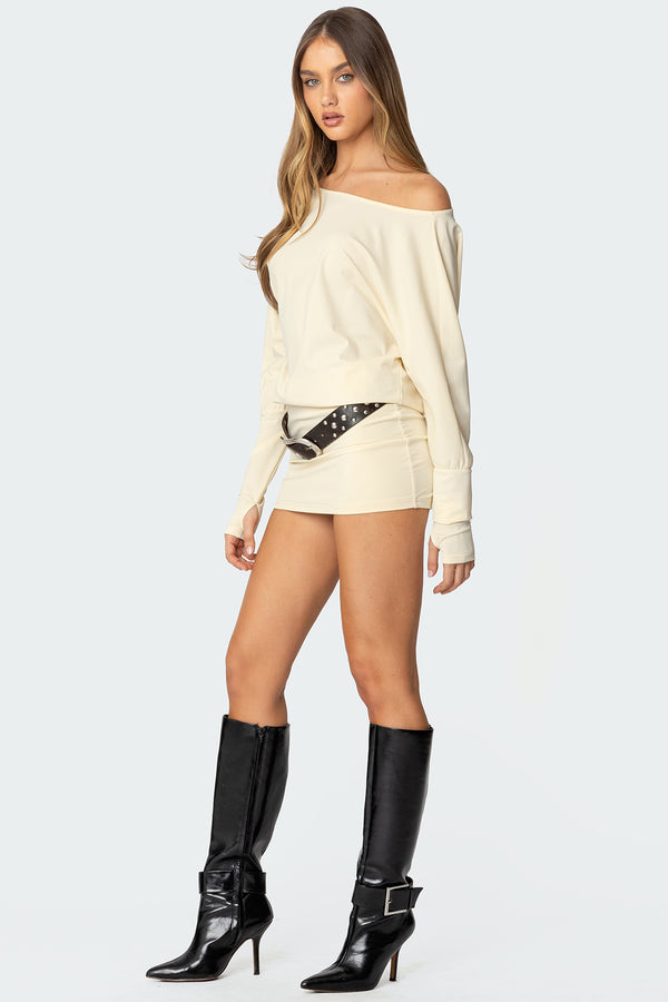 Edikted Venice Open Back Mini Dress Cream