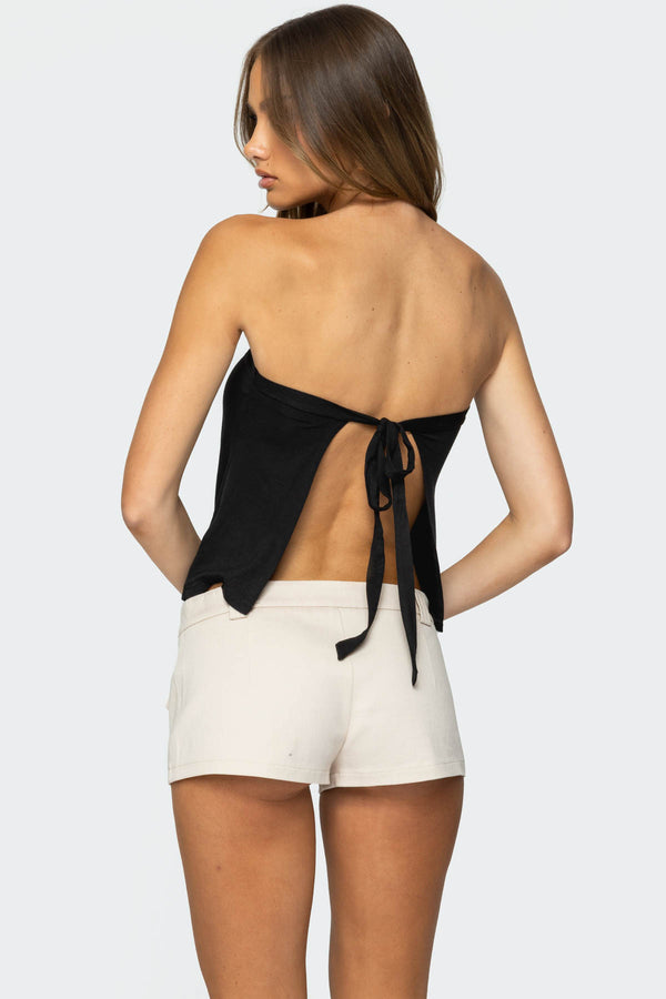 Edikted Vera Keyhole Backless Top Black