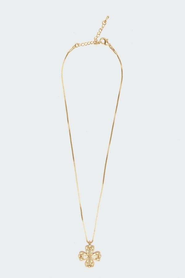 Edikted Vintage Clover Necklace Gold