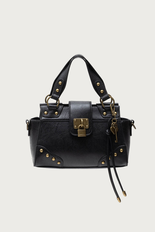 Edikted Vintage Hardware Faux Leather Bag Black