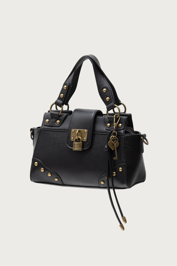 edikted Vintage Hardware Faux Leather Bag black