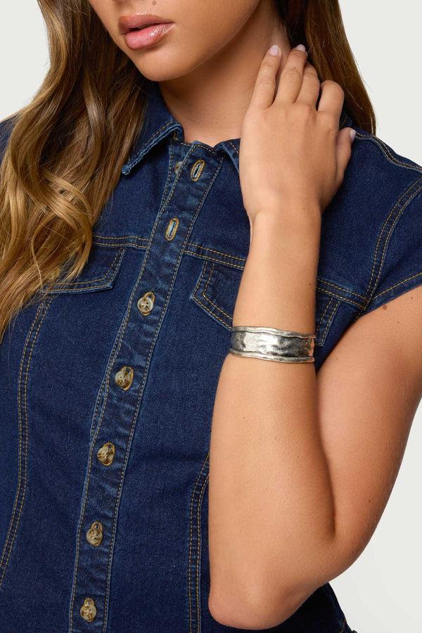 edikted Vintage Look Arm Cuff silver