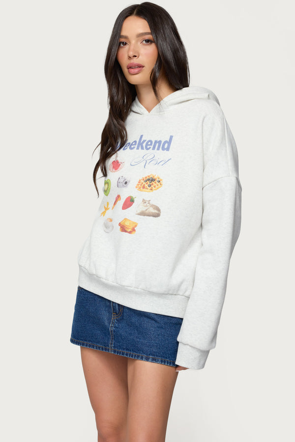 Edikted Weekend Reset Hoodie Gray Melange