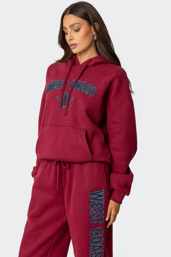 Edikted West Coast Hoodie Burgundy