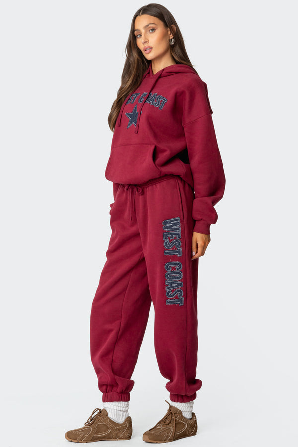 Edikted West Coast Hoodie Burgundy