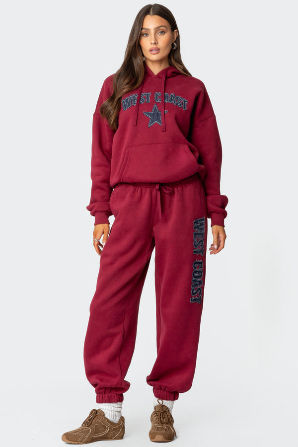 Edikted West Coast Hoodie Burgundy
