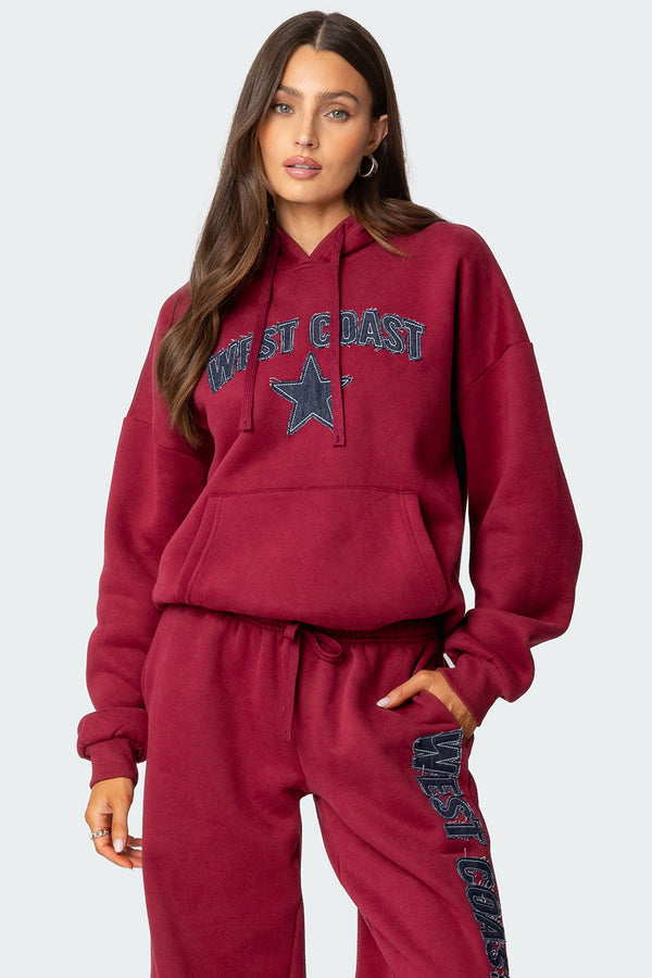 Edikted West Coast Hoodie Burgundy