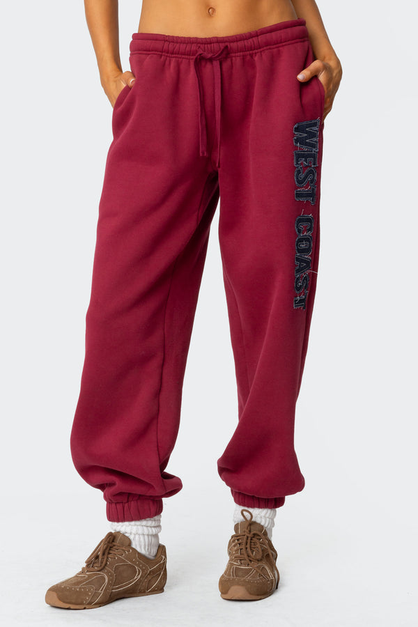 Edikted West Coast Sweatpants Burgundy