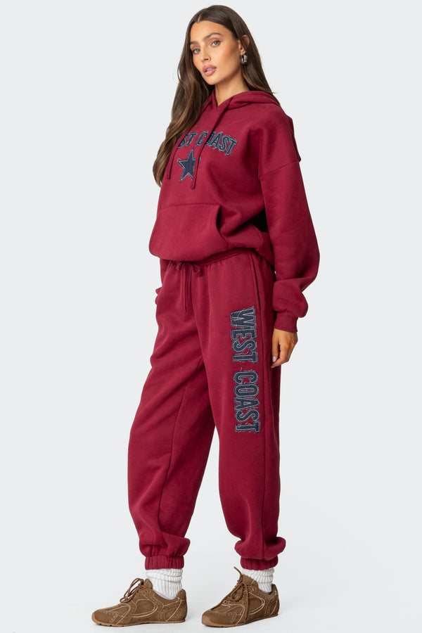 Edikted West Coast Sweatpants Burgundy