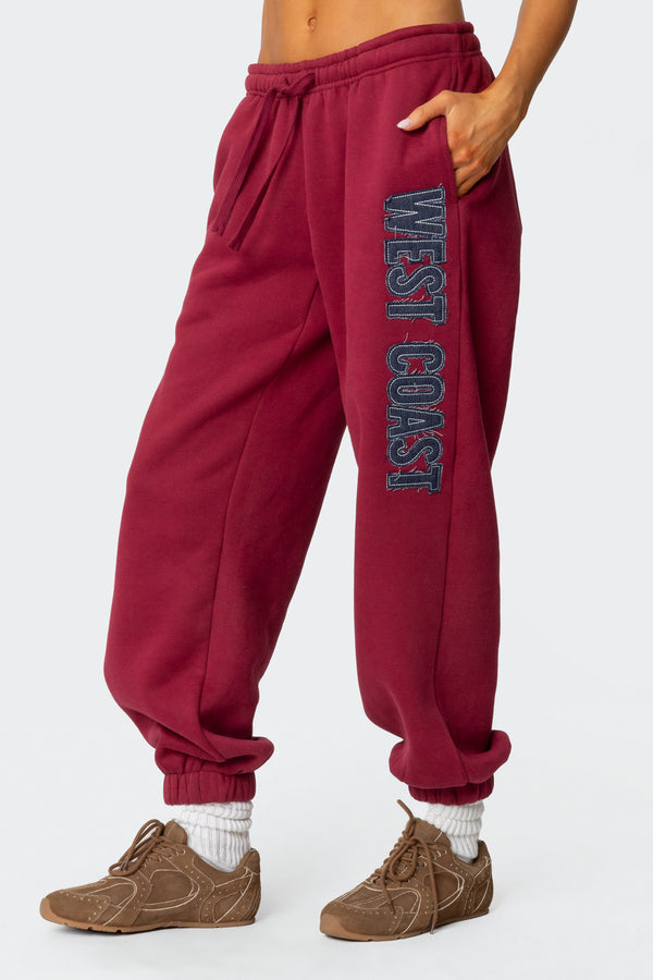 Edikted West Coast Sweatpants Burgundy
