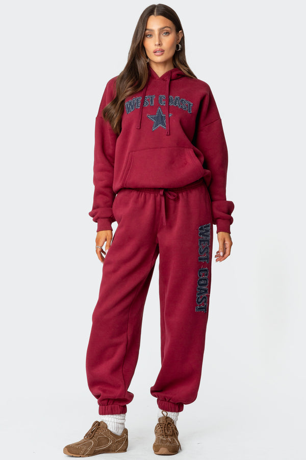 edikted West Coast Sweatpants burgundy