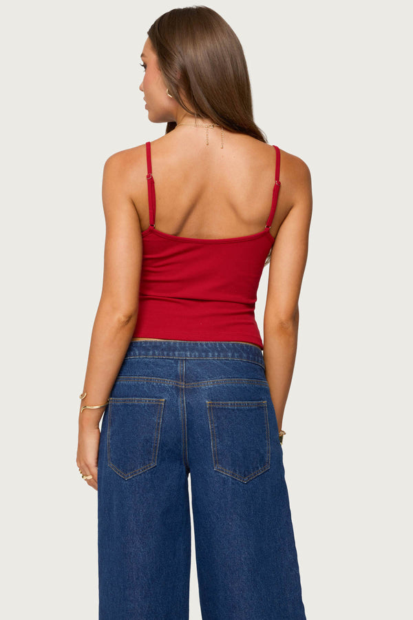 Edikted Wild Horses Graphic Tank Top Red