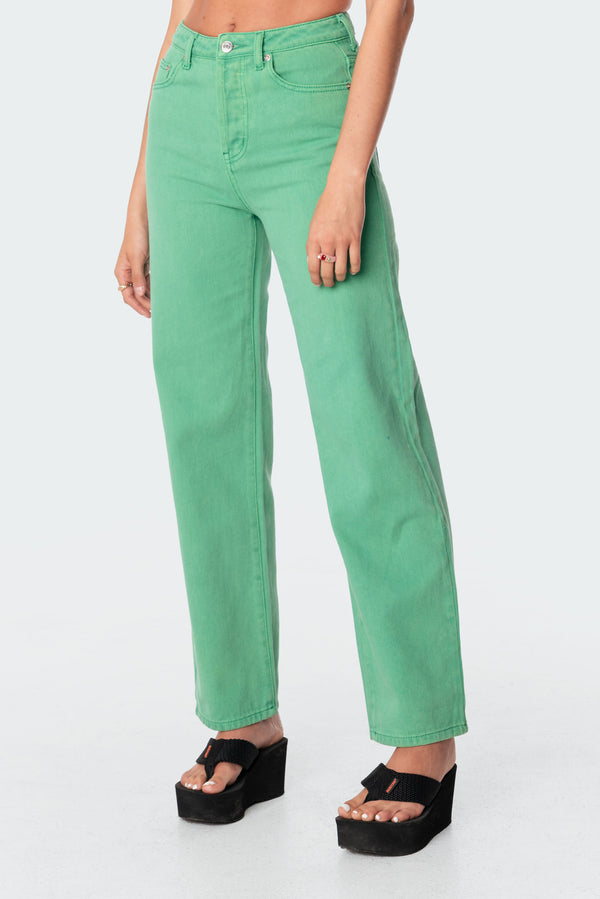 Edikted Willa Wide Jeans Green