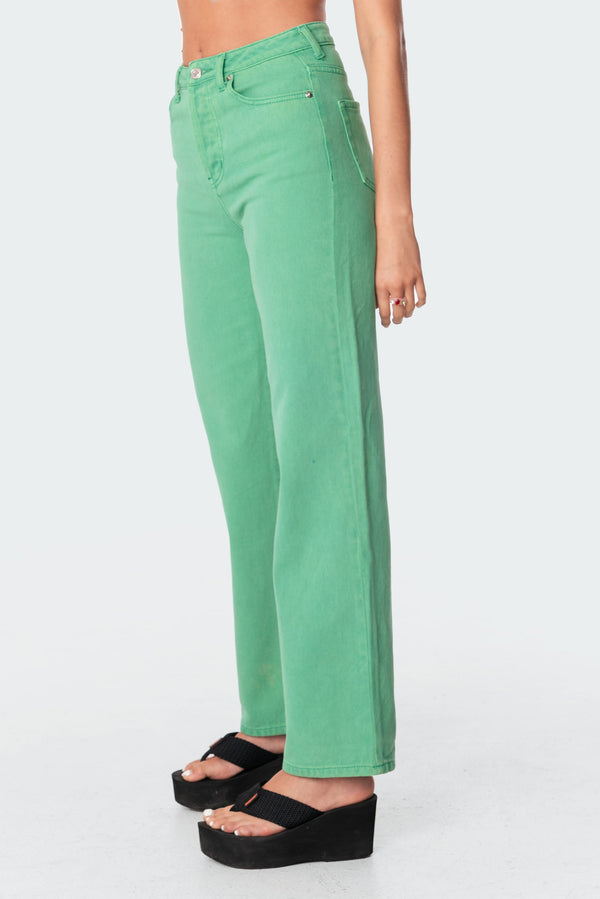 Edikted Willa Wide Jeans Green