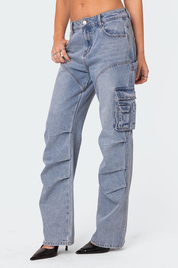 Edikted Winslow Cargo Jeans Light Blue
