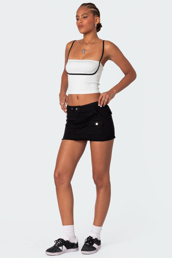 Edikted Yang Contrast Strap Tank Top White