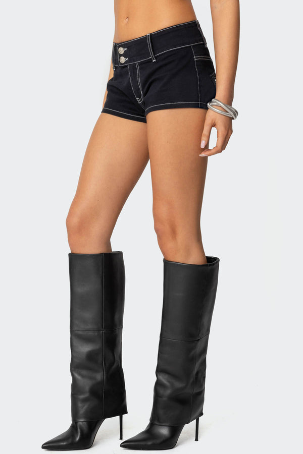 Edikted Yazi Star Micro Shorts Black