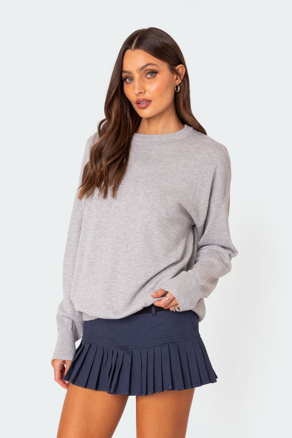 Edikted You Time Oversized Sweater Gray Melange