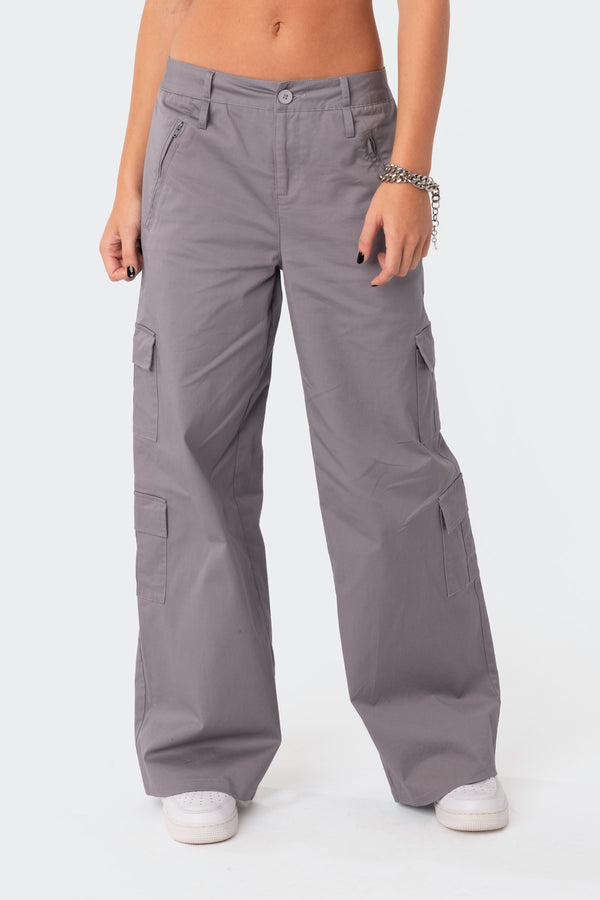 Edikted Zaria Cargo Pants Gray