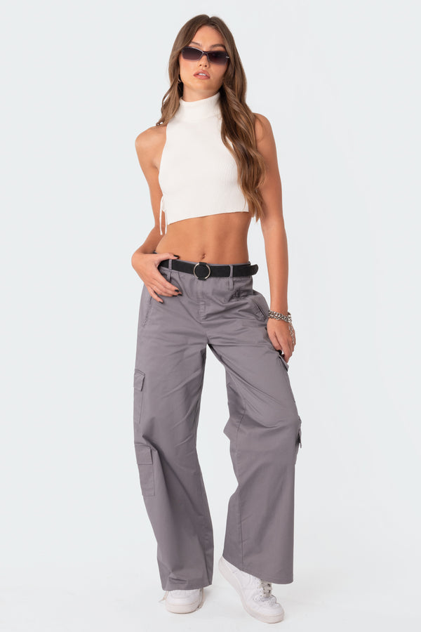 edikted Zaria Cargo Pants gray