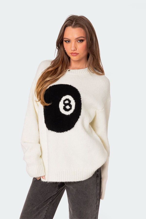 Edikted Magic 8 Oversized Chunky Knit Sweater Cream