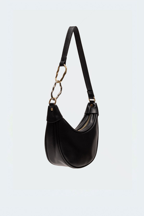Edikted Perfect Pairing Faux Leather Shoulder Bag Black