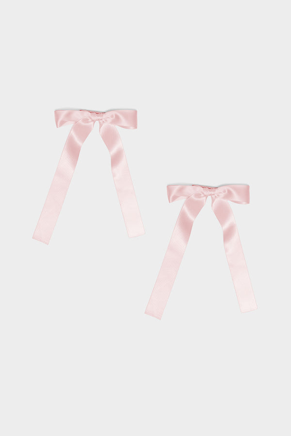 Edikted Satin Effect Ribbon Hair Clip Pack Light Pink