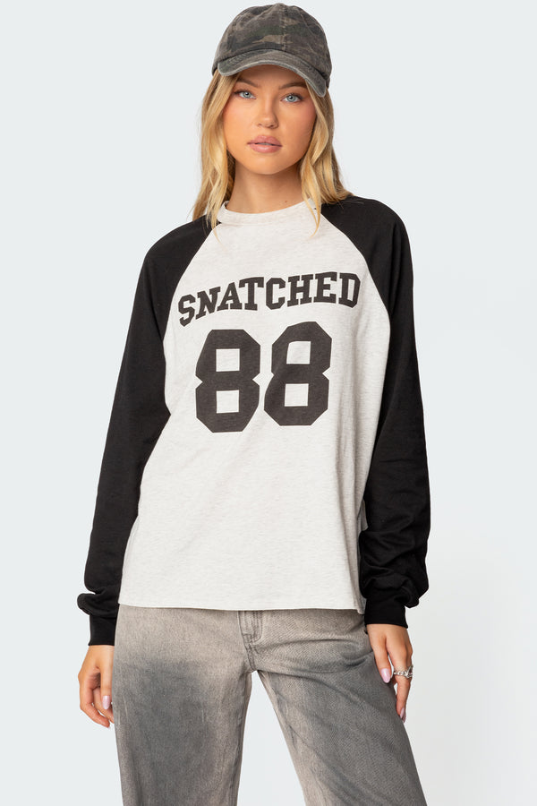edikted Snatched Oversized Long Sleeve T Shirt gray melange